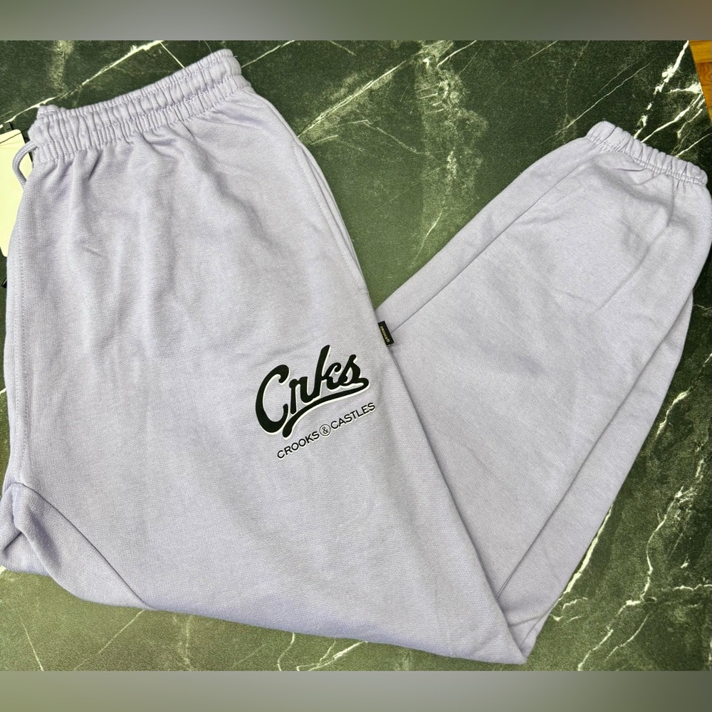 Crooks & Castles Purple Sweatpants Mens Medium Logo Joggers BNWT Streetwear
